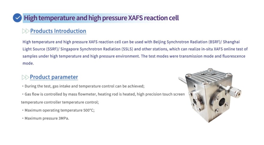 High-Temperature High-Pressure XAFS Reaction Cell — SSI catalogue section