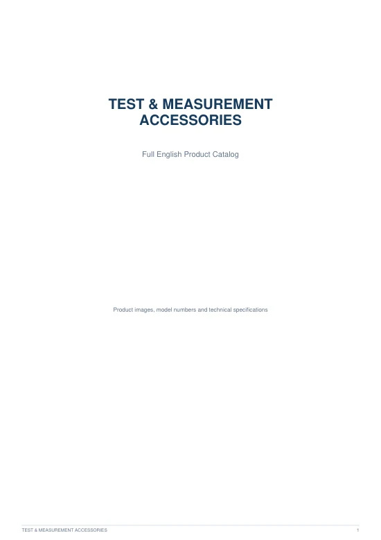 Test Accessories: Detailed Catalog cover
