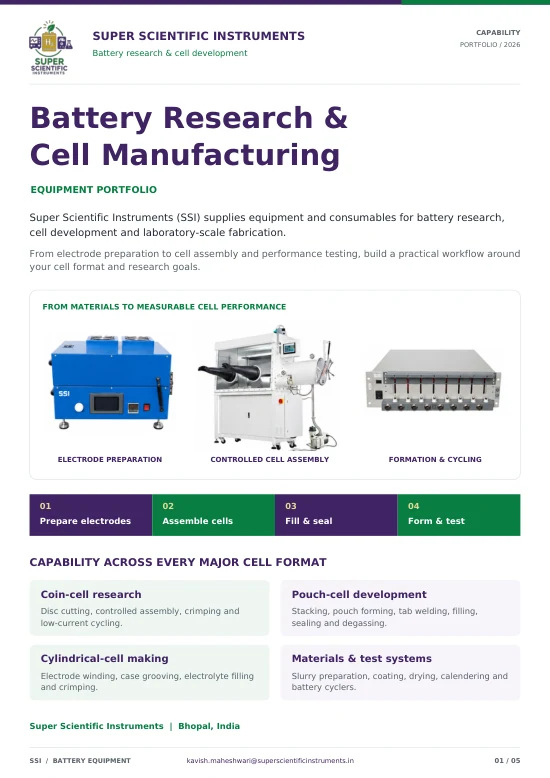 SSI Battery Equipment Portfolio cover